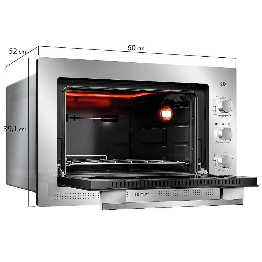 Forno Elétrico De Embutir Mueller Espelhado 50 Litros MFE50K 220V