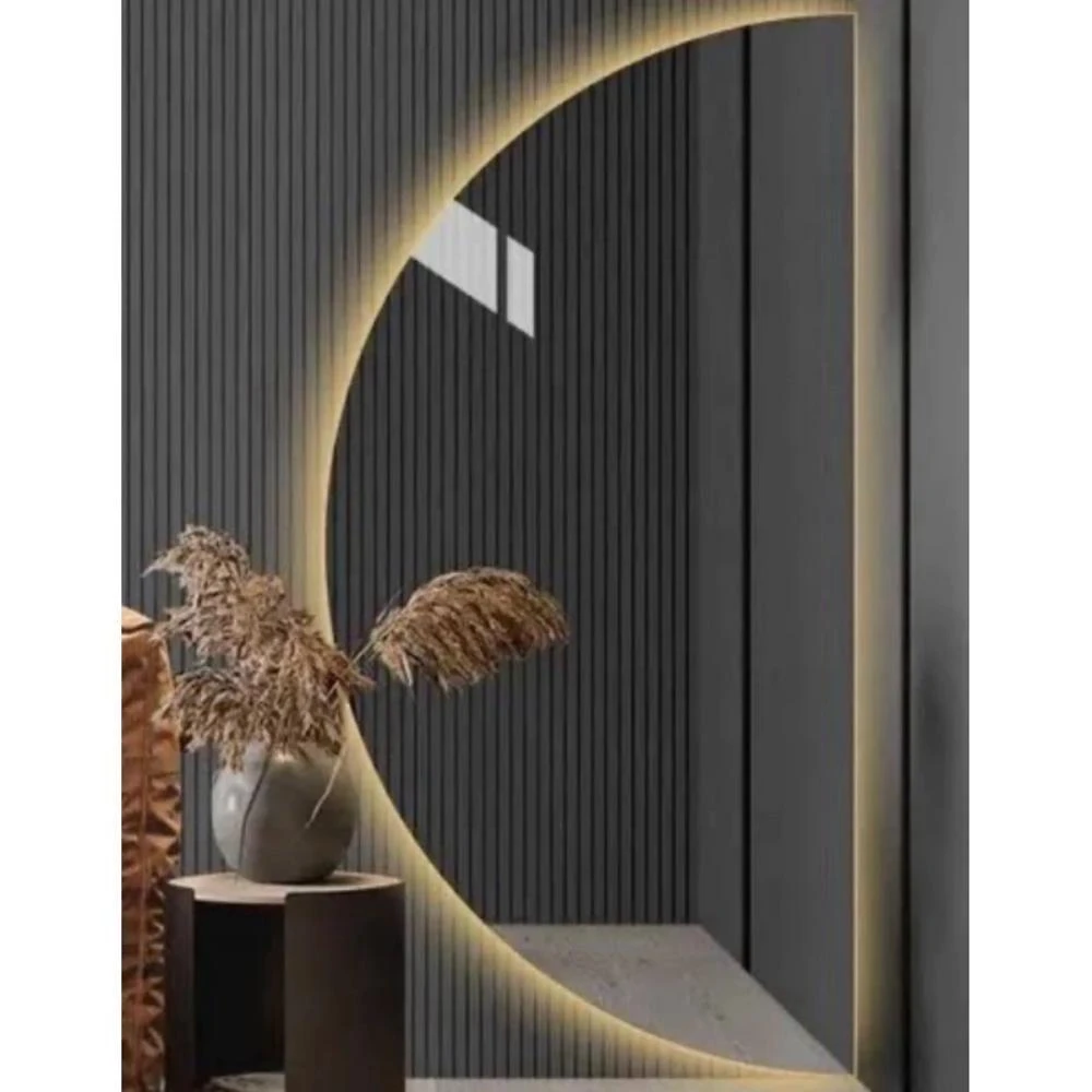 Espelho Meia Lua Moderno De Led Amarelo Blogueira 75x50 Fonte Bivolt Amarelo