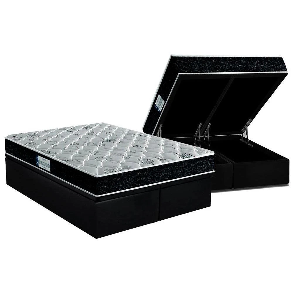 Cama Box Baú King: Colchão Anatômico Probel D45/Ep Prodormir Tech2000 + Base Black(193X203)