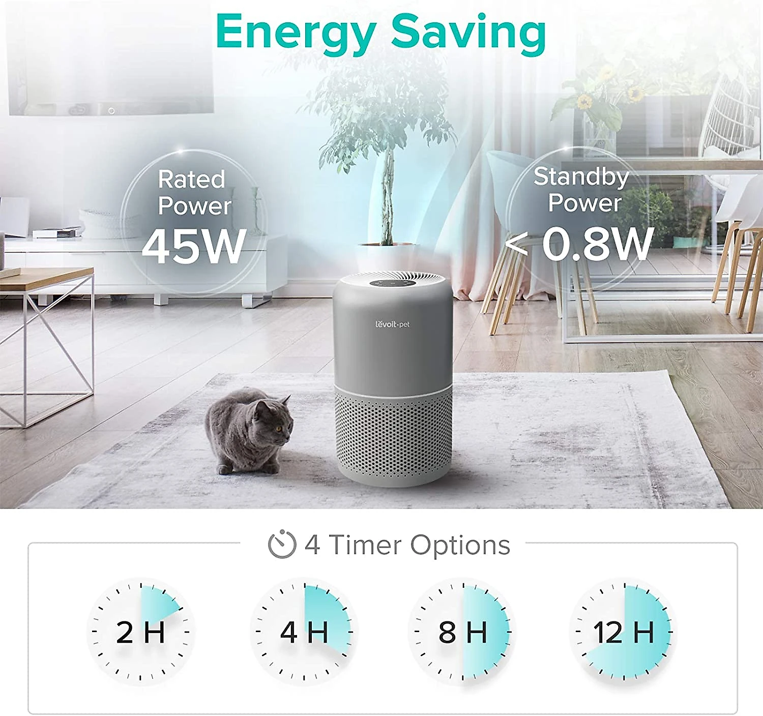 Purificadores de Ar LEVOIT Filtro HEPA Até 20m Cinza 110V