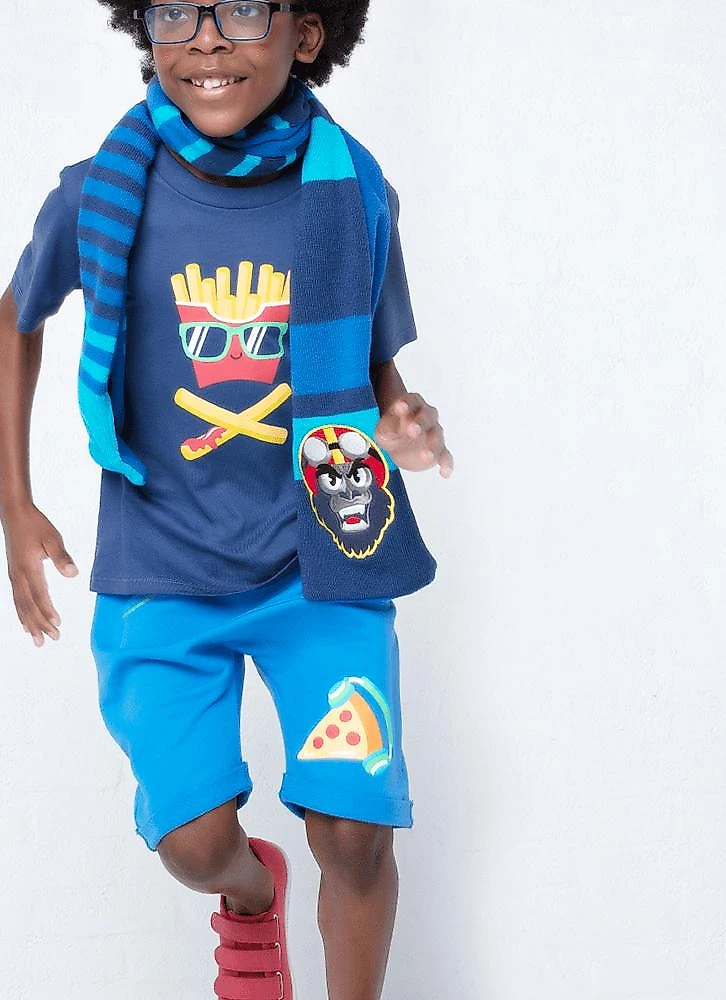 Bermuda moletom menino junk food 8
