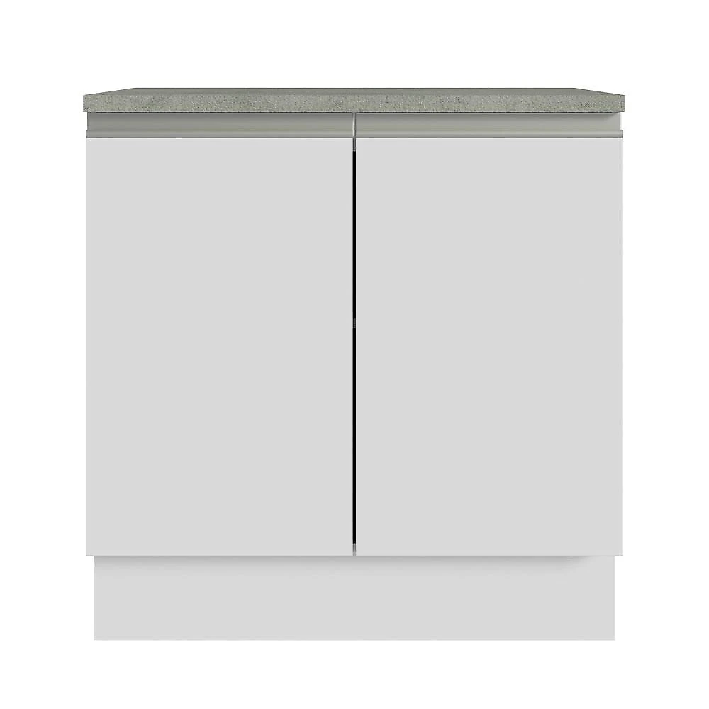 Armário Gabinete para Banheiro 80cm 2 Portas Branco Madesa Branco