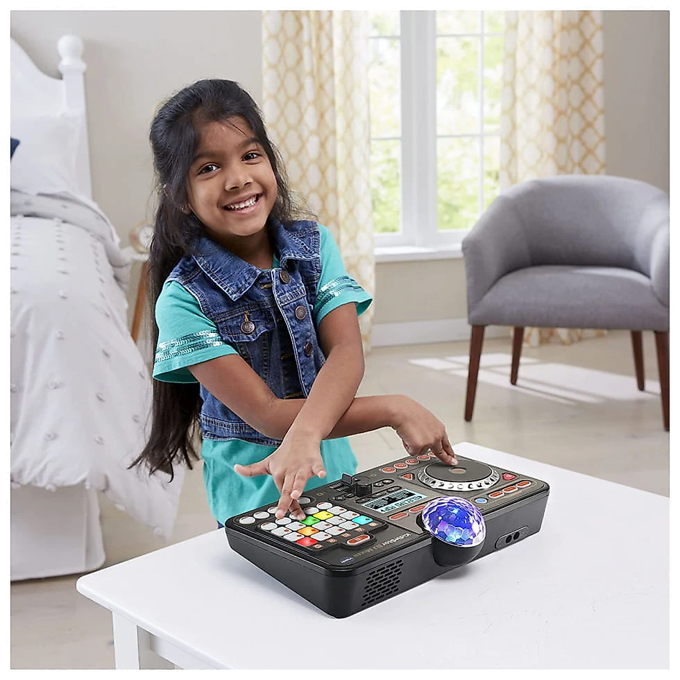 Toca Discos DJ KidiStar sem Fio com Bluetooth para Crianças de 5 a 10 Anos, VTECH, Preto