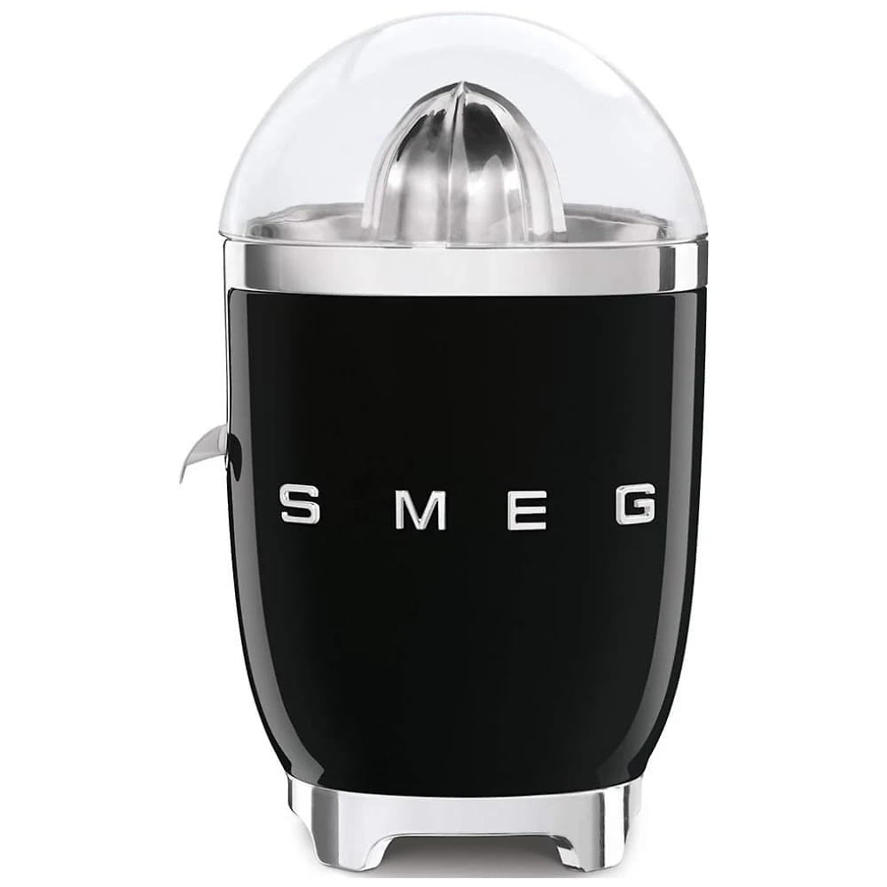 Espremedor de Suco Cítrico SMEG 50s Retro Style com Bico Anti gotejamento, Ativação Automática e Coleta Eficiente, Preto