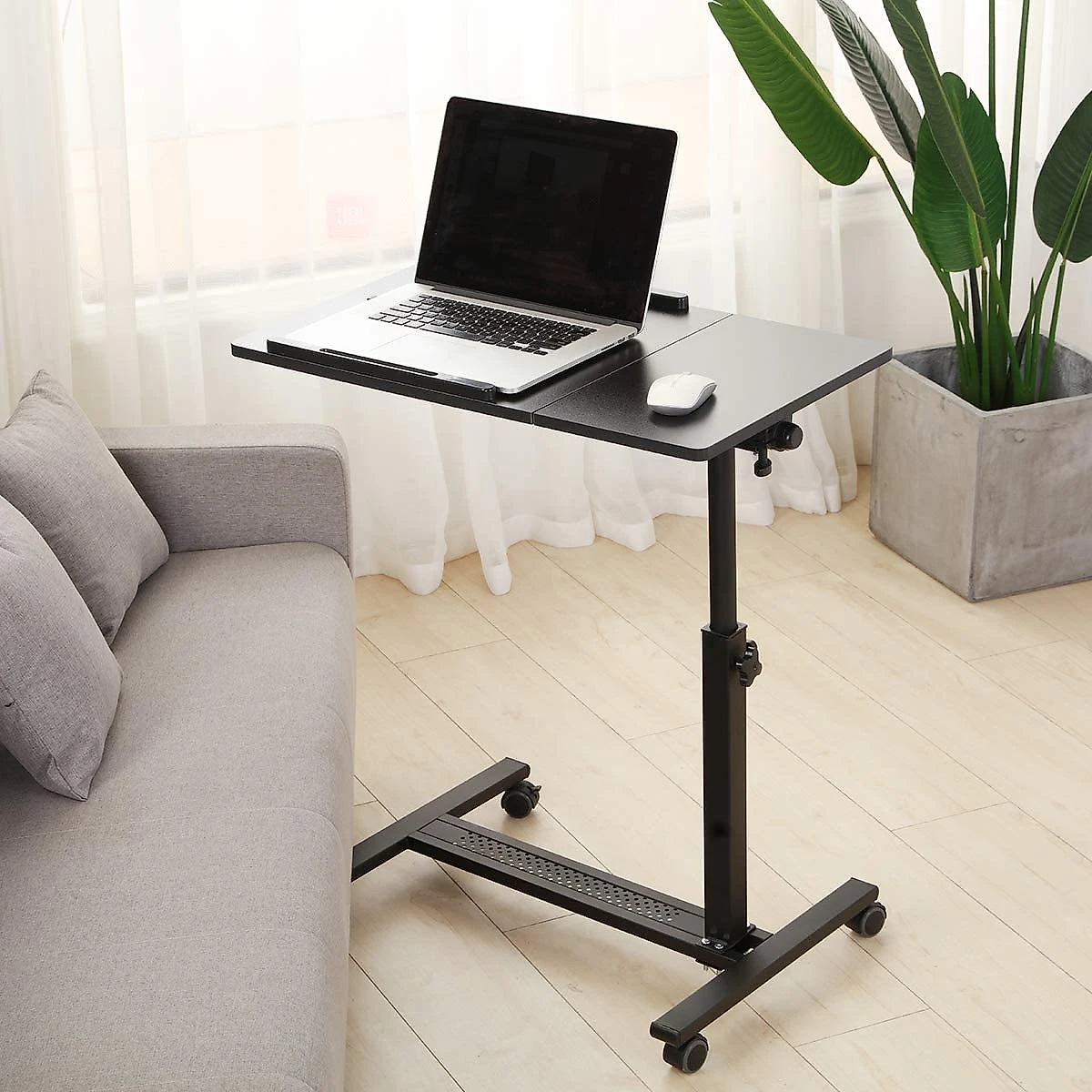 TigerDad sobre mesa de cama com rodas ajustáveis Mesa para laptop com rodinhas