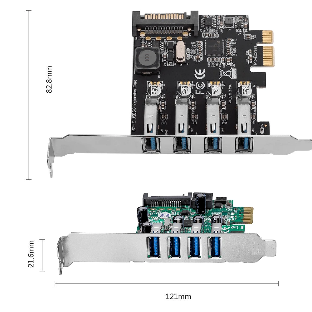 Placa de Expansão PCI-Express 4x Portas USB 3.0 Transferência até 5 Gb/s
