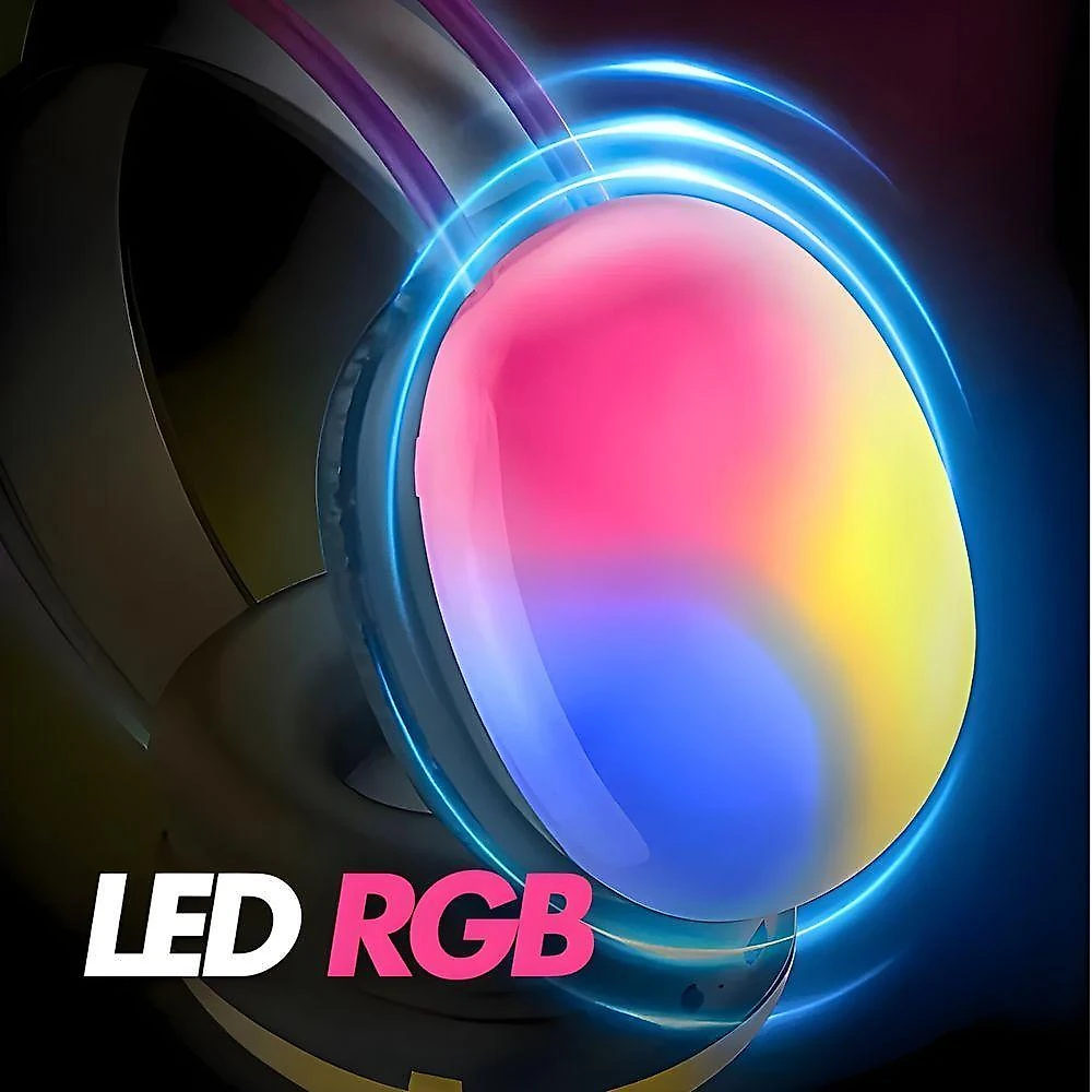 Fone de Ouvido Bluetooth PG580 com Conexão V5.3 sem Fio e Iluminação LED RGB para Jogos e Música
