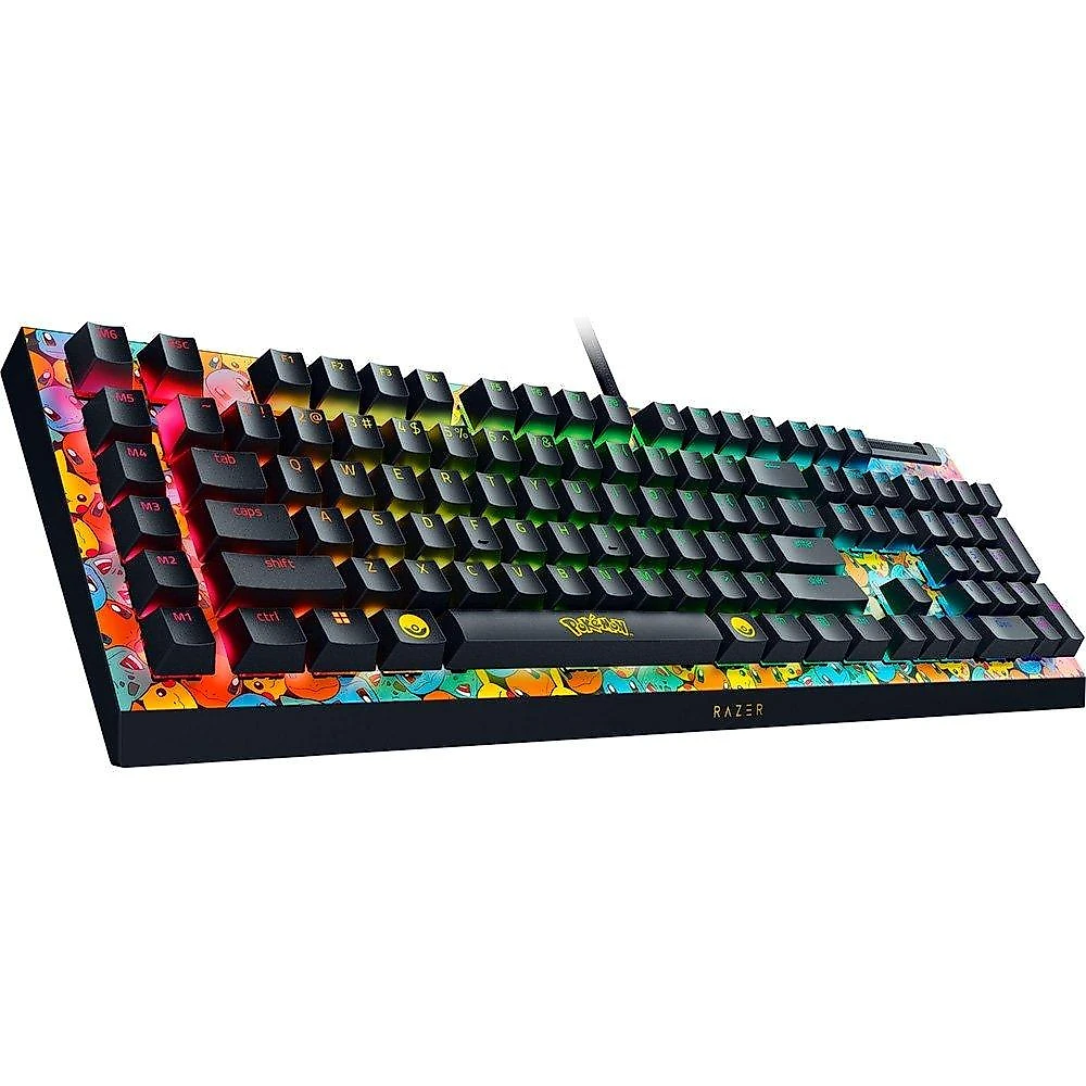 Teclado Mecânico Gamer Razer BlackWidow V4 X, Chroma RGB, Switch Green, Pokémon Kanto Starters Edition, Layout US - RZ03-04704200-R3M1