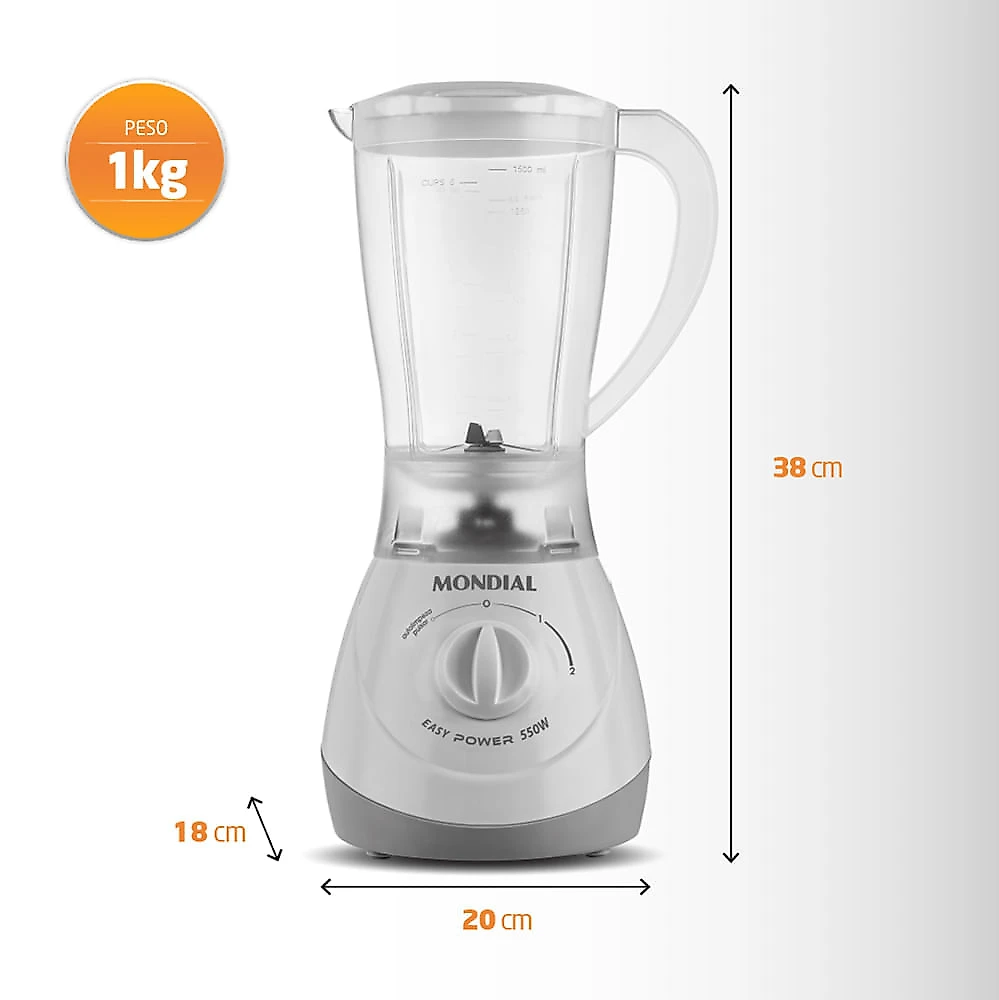 Liquidificador Mondial Easy Power L-550-W Branco - 127V