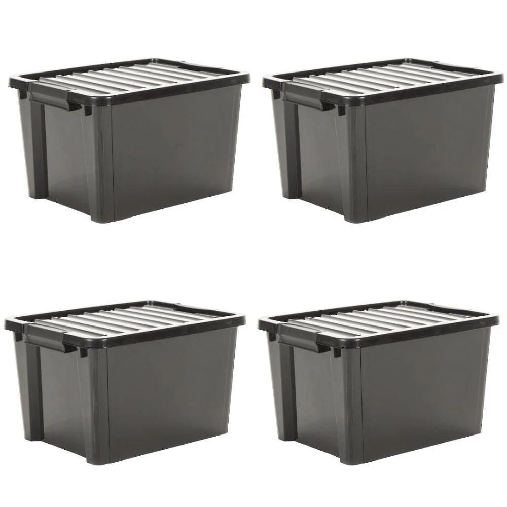 Kit 4 Organizadores Life Box 95 Lt - Preta Preta