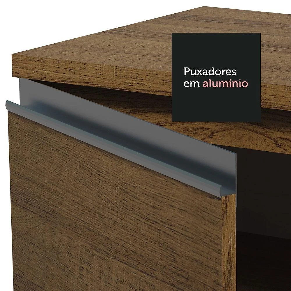 Armário De Cozinha Completa 200cm Rustic Glamy Madesa 07 Rustic