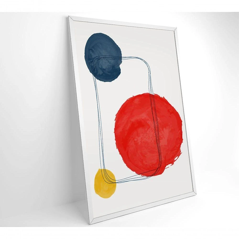 Quadro Artes Quadrados E Círculos 80x120 Cm Adesivo