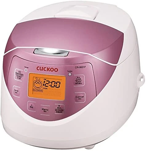 Cuckoo CR0631F 6 xícaras de panela elétrica e aquecedor multifuncional de arroz rosa