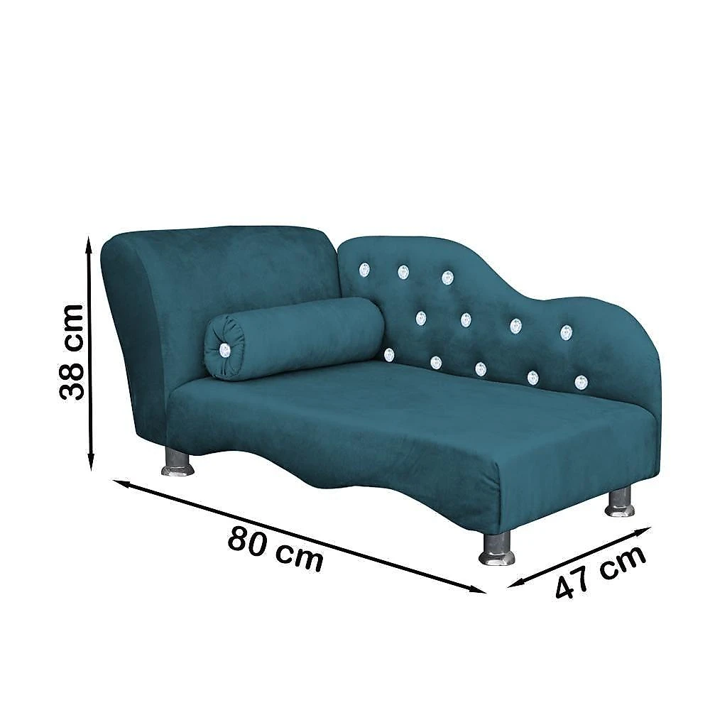 Cama Caminha Diva Pet Veludo Strass Azul Royal Dvinn Azul Royal