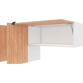 Armário de Cozinha Completa Bartira Joy com 11 Portas, 2 Gavetas, 5 Prateleiras e Nicho para Micro-ondas - 244,5cm de largura Branco/Damasco