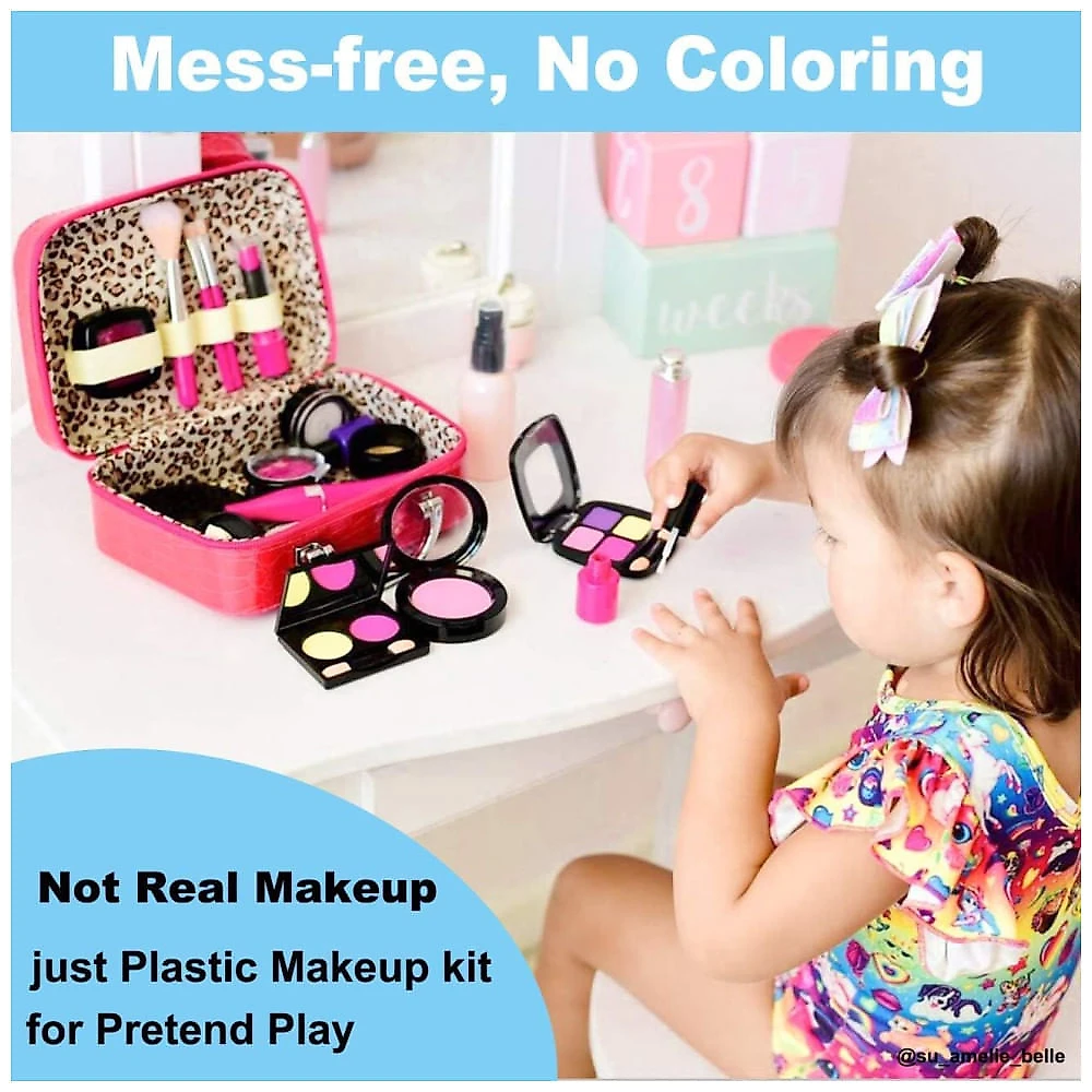 Tepsmigo kit de maquiagem para meninas. As crianças fingem brincar de maquiagem - com bolsa de cosméticos.