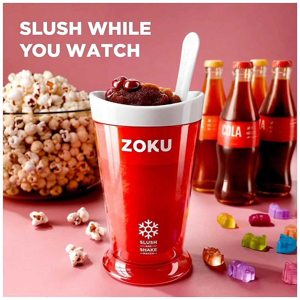 Kit 2 Copos de Raspadinha ZOKU Frozen Vermelho Azul Sistema Gel 7 Minutos 240ml