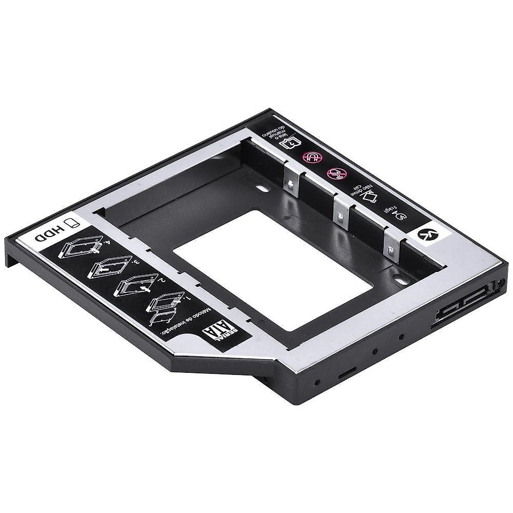Adaptador Caddy para Notebook AC-127 SATA 12,7MM para HD Ou SSD 2,5" Até 1TB Prata Vinik