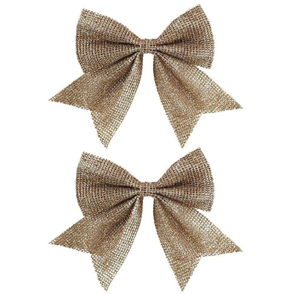 Jogo de Laços para Decoração Glitter e Lantejoulas Telado Champanhe Creme Yangzi 13CM