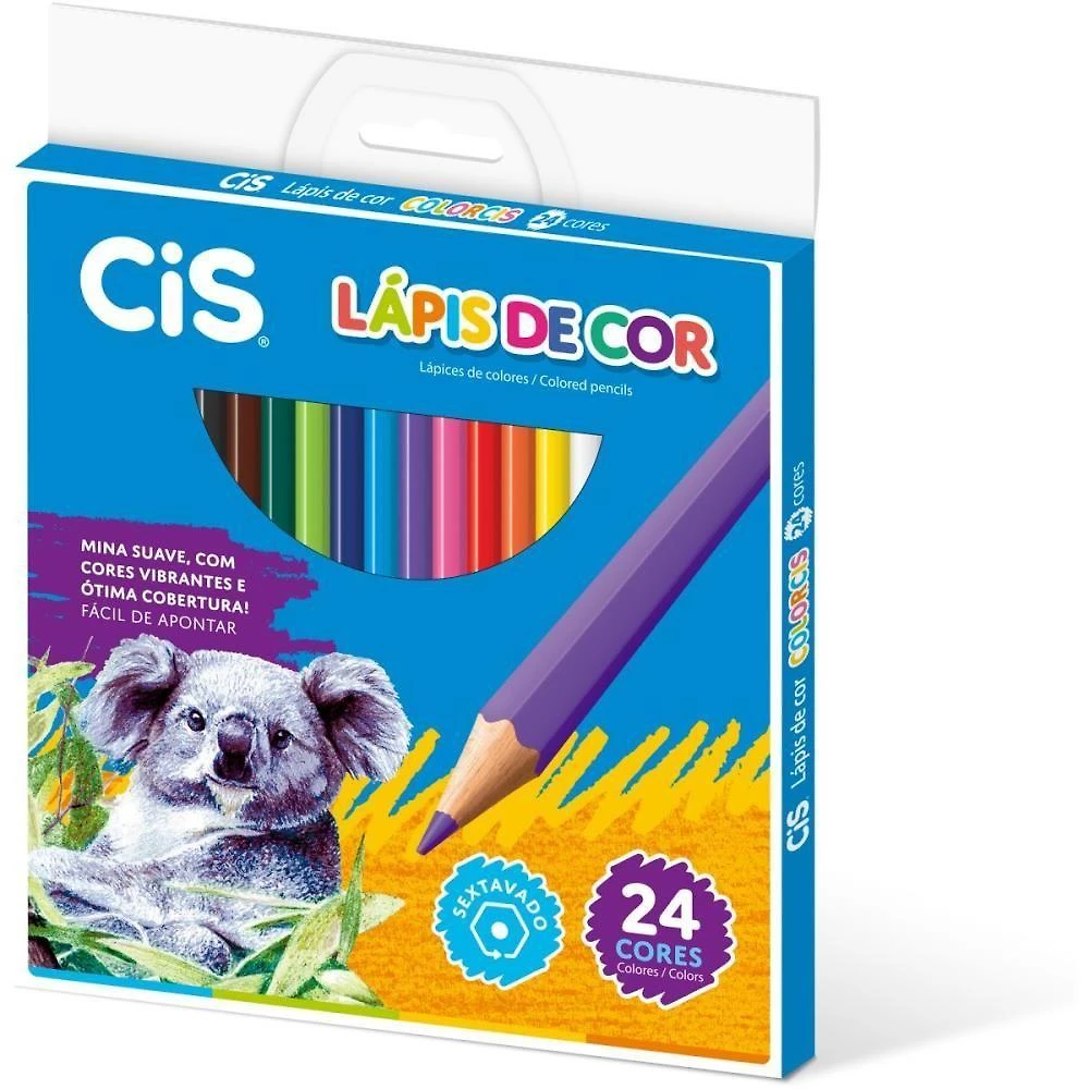 Lápis de Cor Sertic Cis Plastic Sextavado 24 Cores 6 Caixas