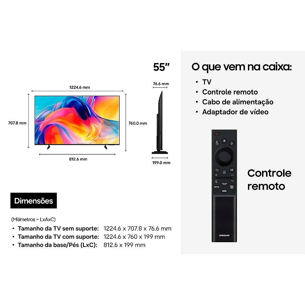 Smart TV 55" Samsung Mini LED Vision AI 4K - M75H (2026)