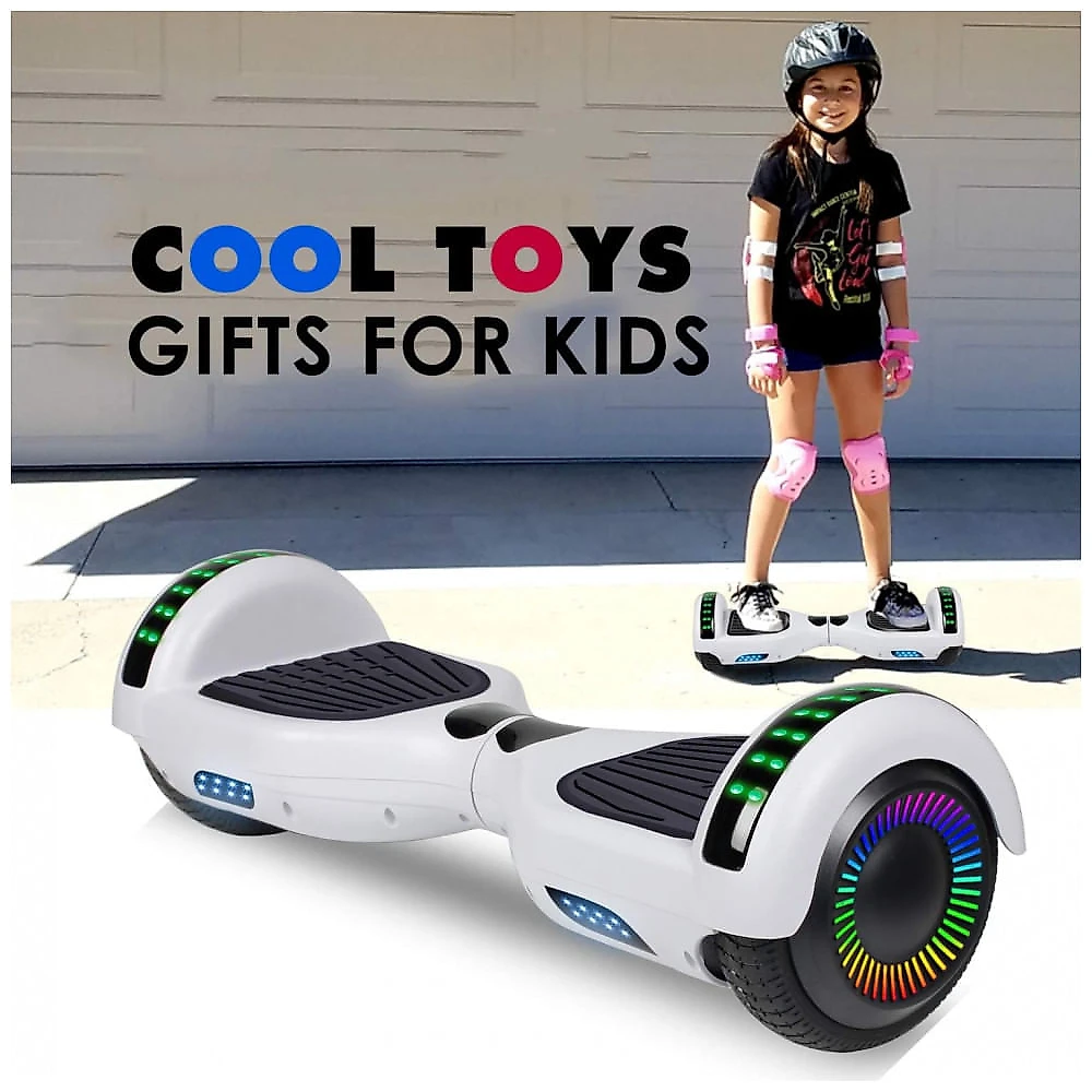 Hoverboard LIEAGLE 6,5" A002 Branco com Luzes LED, Bluetooth e Autoequilíbrio
