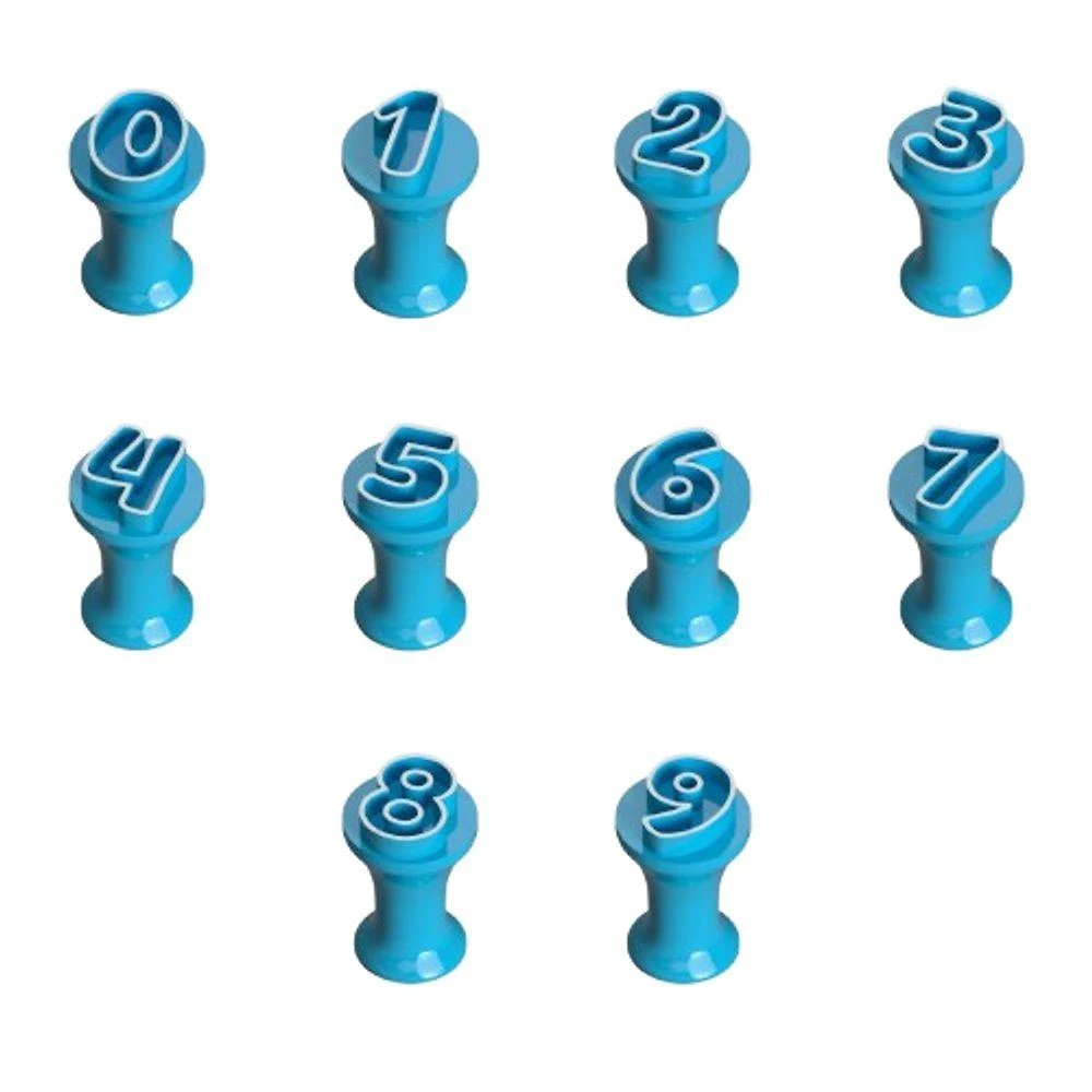 Carimbo Kit Números Mod 2 Plástico PLA 2CM HB Formas e Cortadores