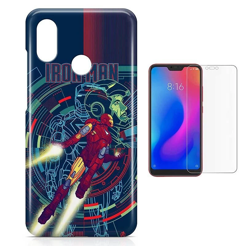 Miniatura Kit Capa Xiaomi Redmi Note 7 Pro Iron Man e Pelicula