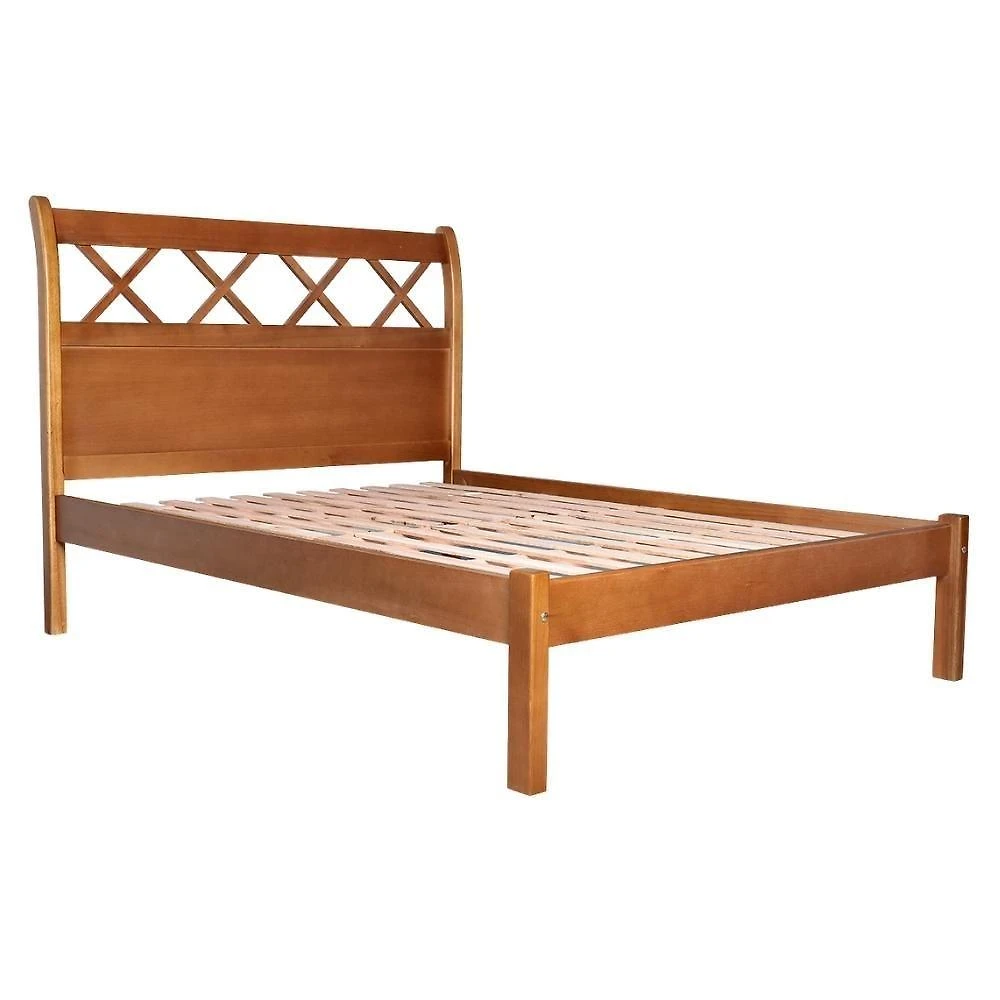 Cama Queen Gramado Madeira Maciça Marrom Rústico Mogno Mell Milani Movelaria