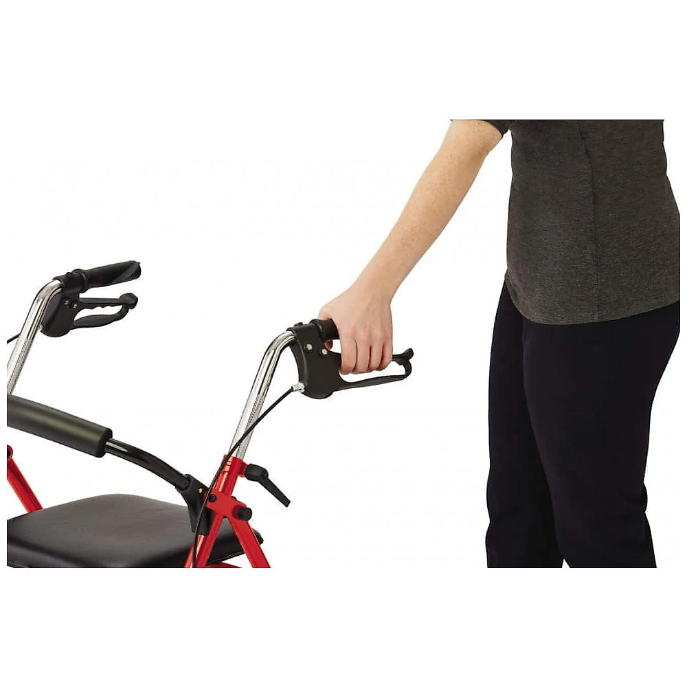 Andador Adulto Idoso com Apoio de Braço, Assento Acolchoado e Cesto, Suporta até 136 kg, MEDLINE MDS86860ERS8, Vermelho