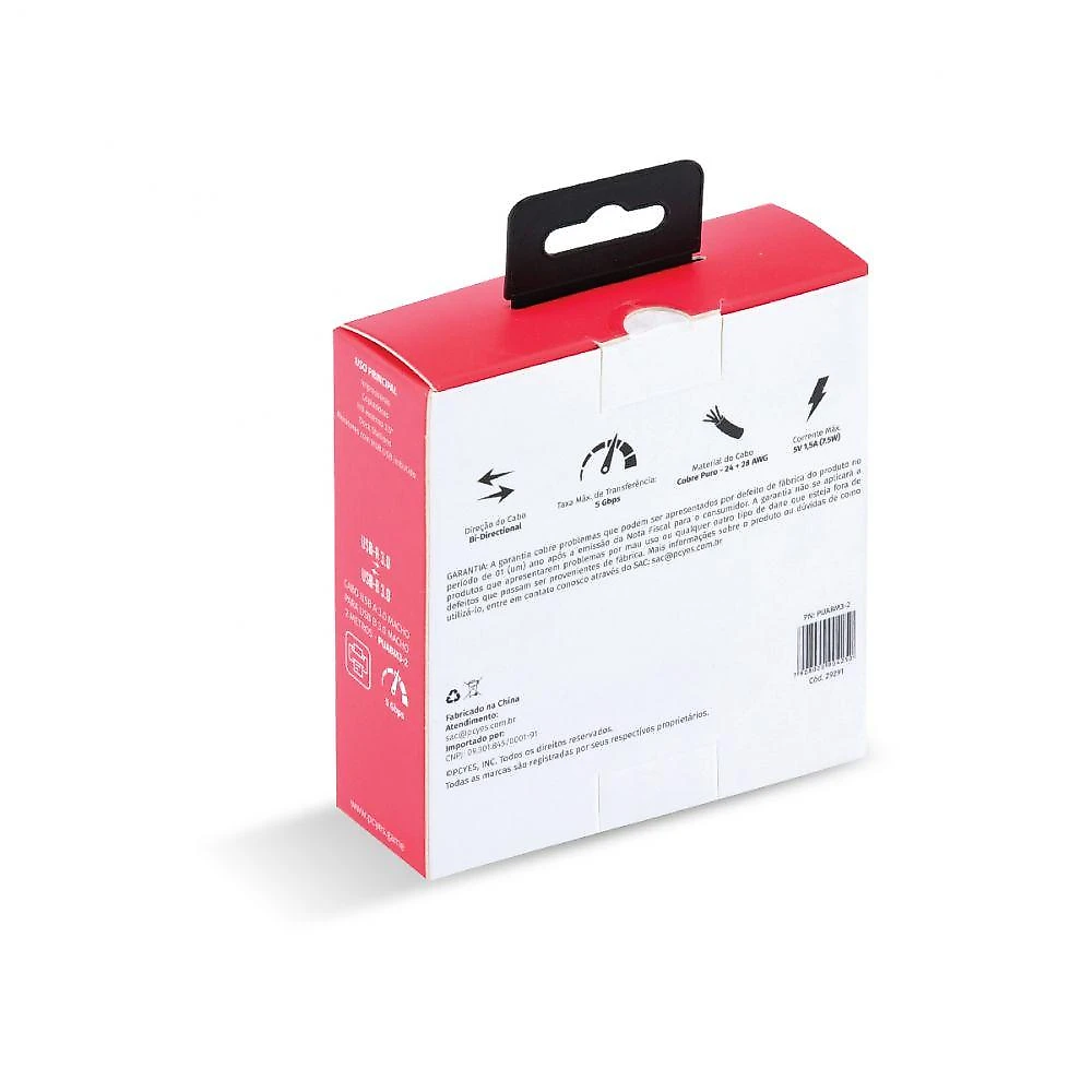 Cabo Para Impressora E Hd Externo Usb A 3.0 Macho Para Usb B