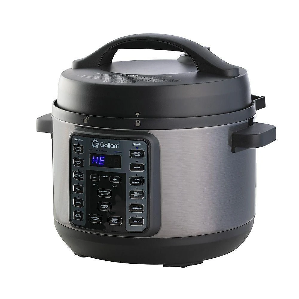 Panela de pressão elétrica digital gallant 4l gpp04 15 funções clique e pronto titanium 1000w 220v