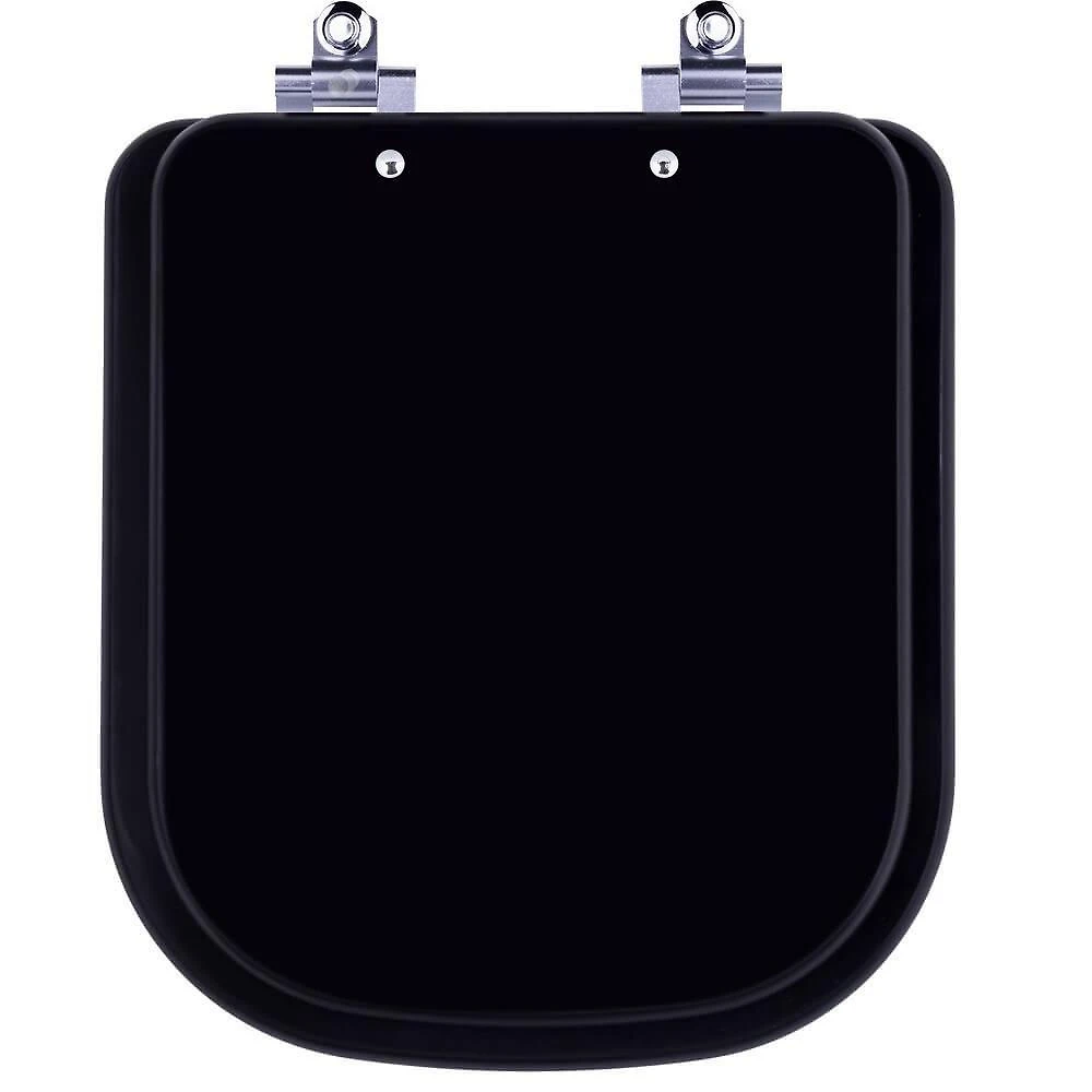 Assento Sanitário Debba Onix Alongado Laqueado Fechamento Suave Preto Fosco Pontto Lavabo 40CM