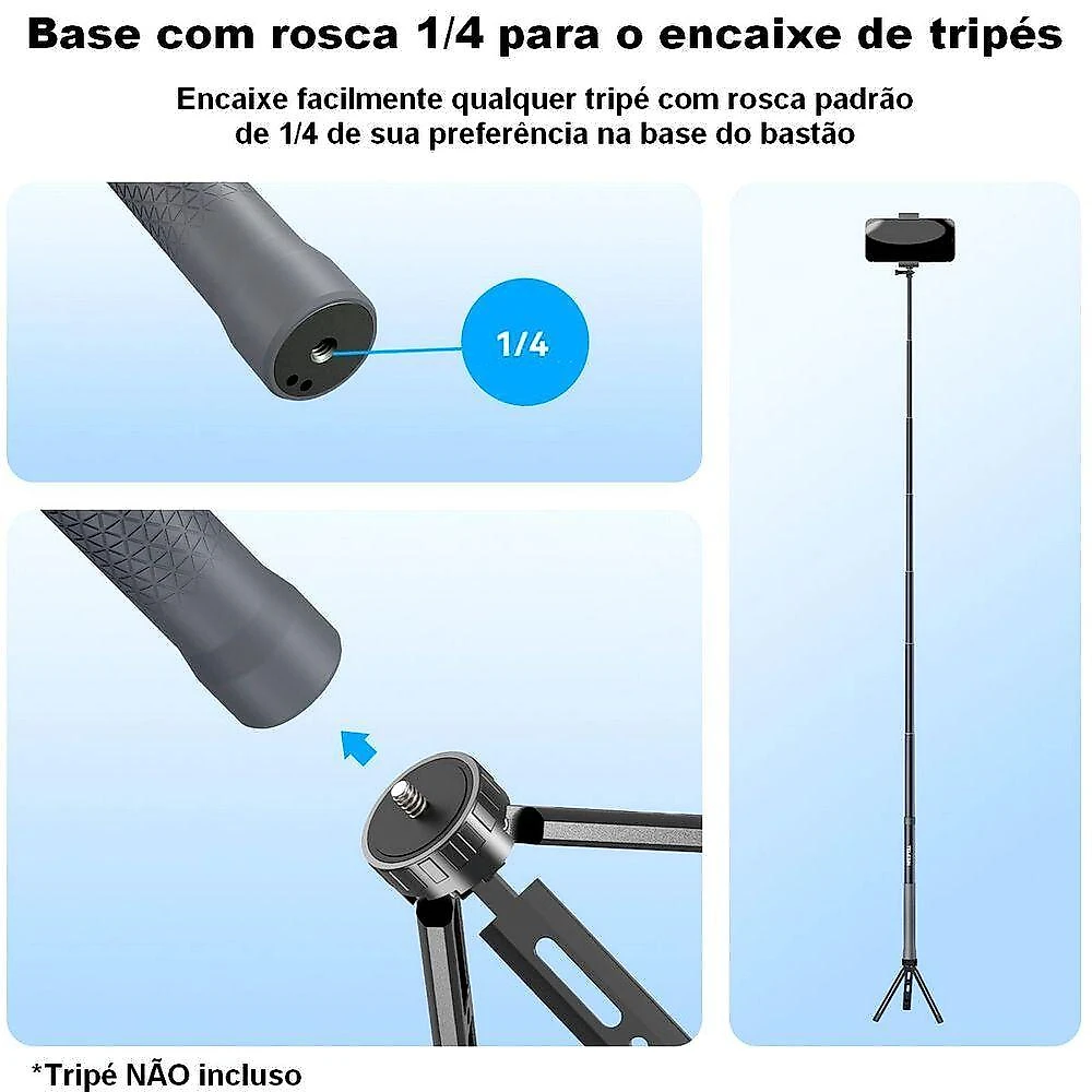 Bastão De Selfie Em Fibra De Carbono 3 Metros - Telesin