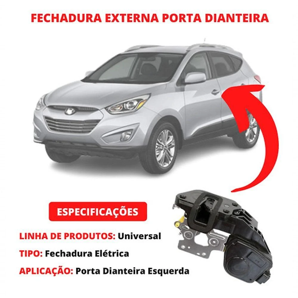 Fechadura Elétrica de Porta Dianteira Esquerda F103 para Hyundai Tucson Após 2005 Universal