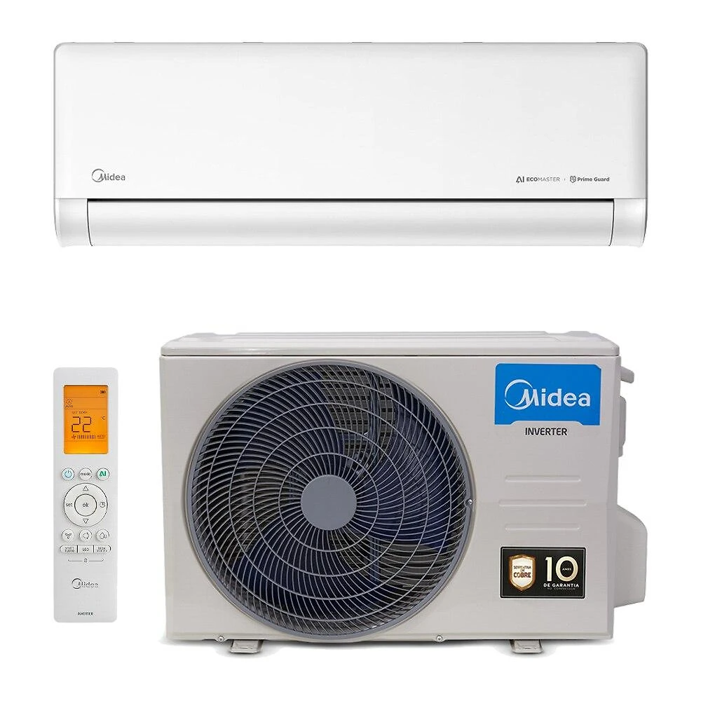 Ar-Condicionado Split Inverter 18000 BTUs Midea AI Ecomaster High Wall Só Frio 42EZVCA18M5/38EZVCA18M5 220V