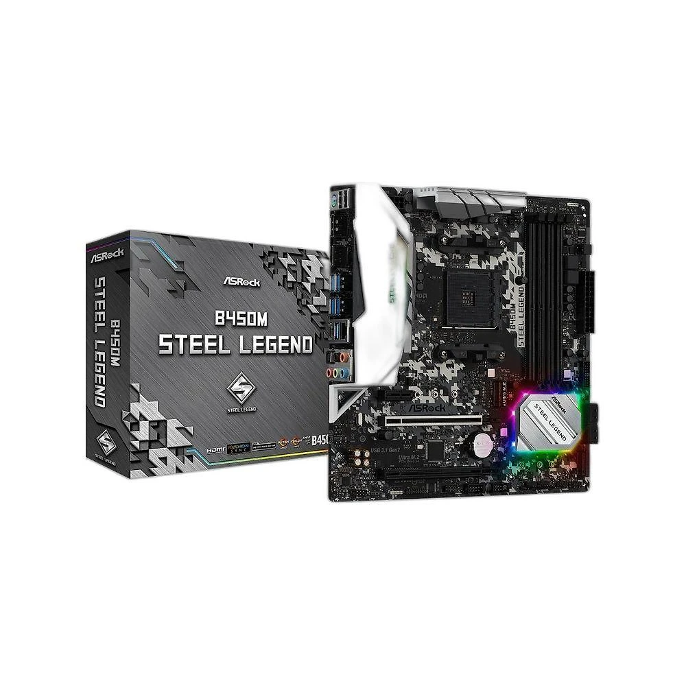 Placa-mae B450M Steel Legend DDR4 AM4 M-ATX Asrock