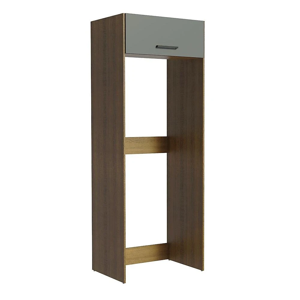 Porta geladeira armário de cozinha 1 porta basculante rustic/cinza agata madesa