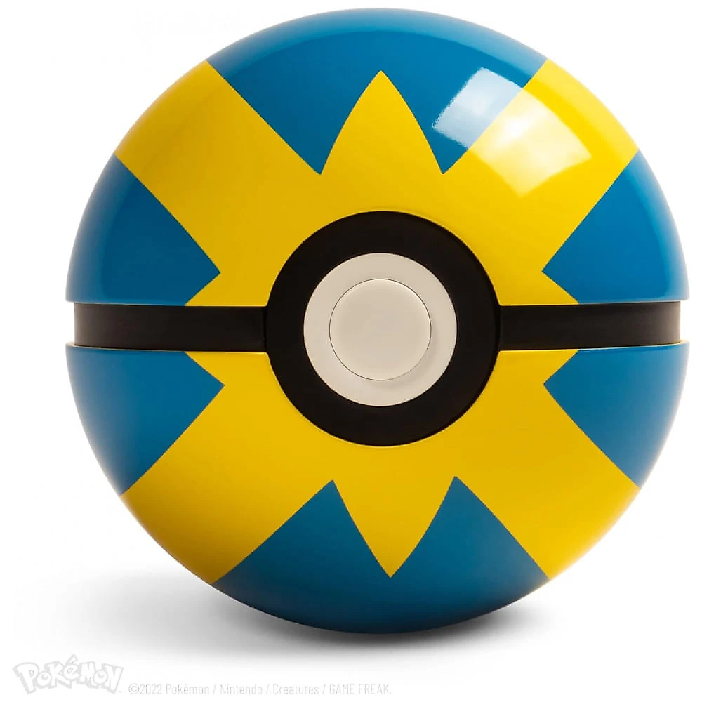 Poké Bola Quick Ball The Wand Company metal eletrônica sensor toque e proximidade luz multicolor base expositora numerada - Réplica Autêntica