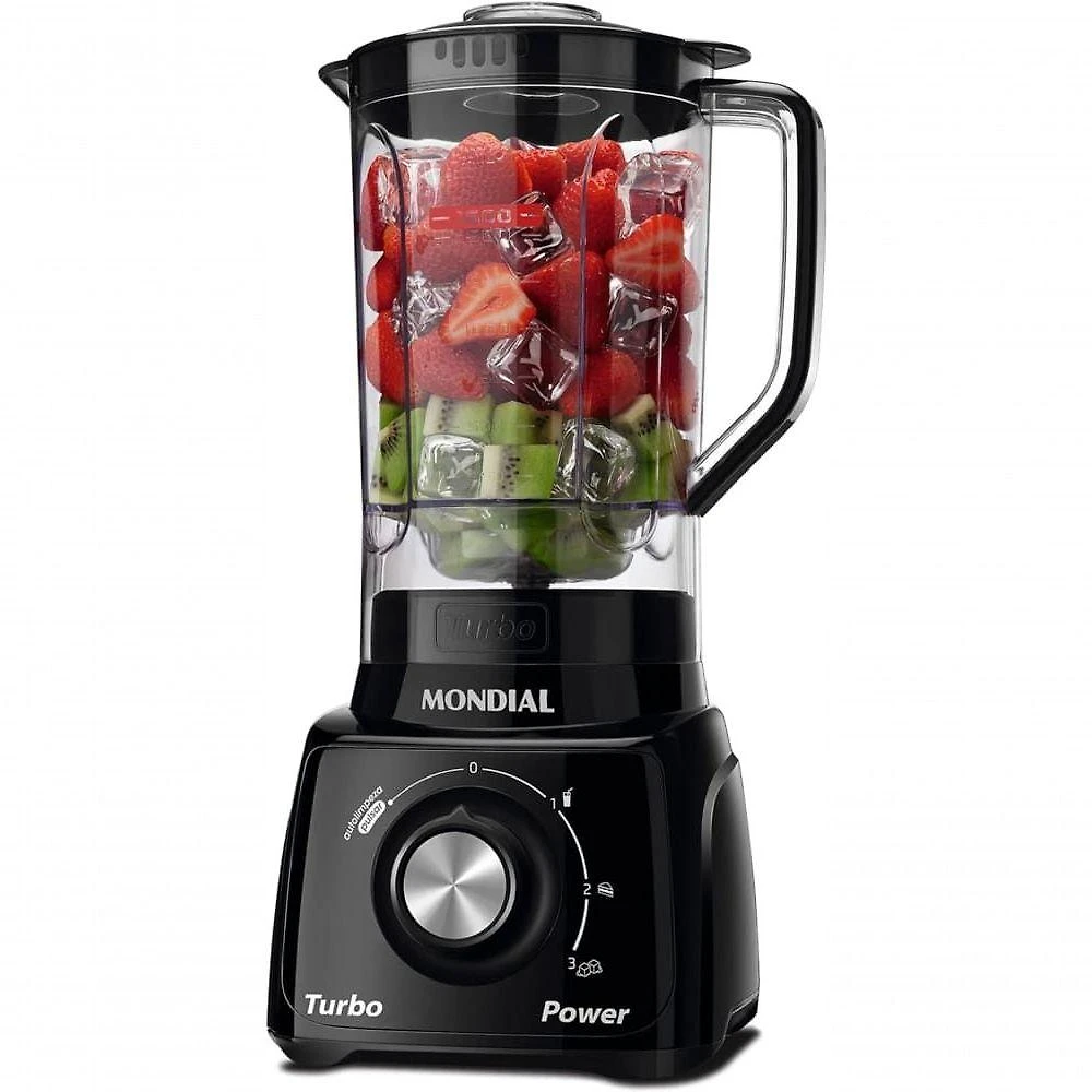 Liquidificador Mondial Turbo Power L-99 FB 550W 2,2L 3 Velocidades Preto 220V
