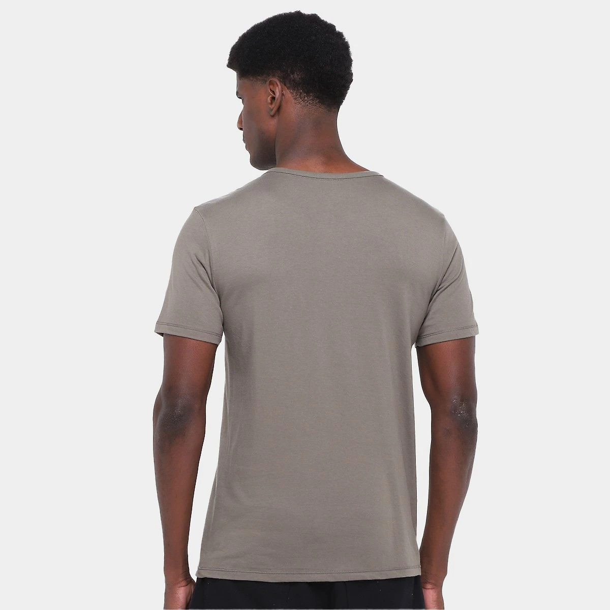 Miniatura Kit Camiseta Hering C/ 3 Peças Masculina Verde+Bege - G
