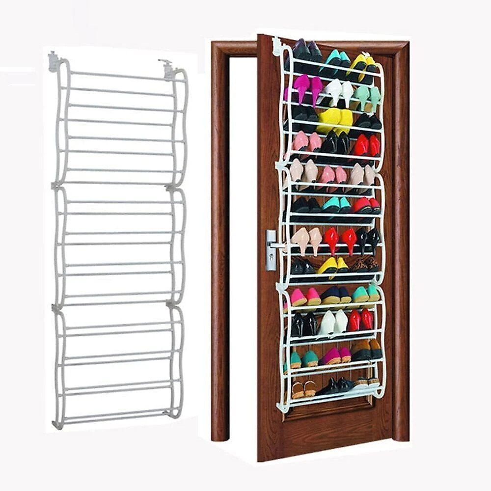 Sapateira de Porta Gigante Organizador de Sapatos e Tenis Metal e Plastico 12 Prateleiras 36 Pares