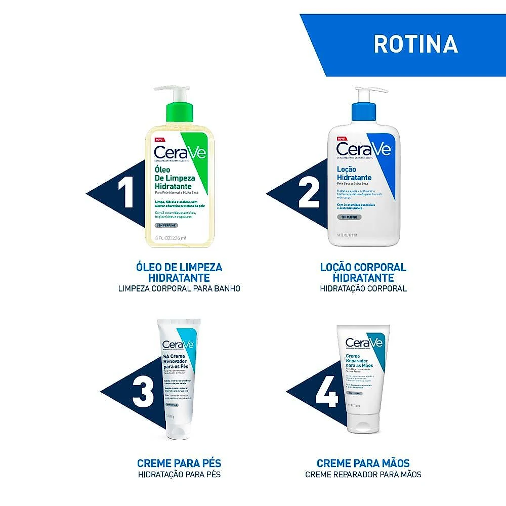Óleo de limpeza hidratante para banho pele normal a seca cerave 236ml