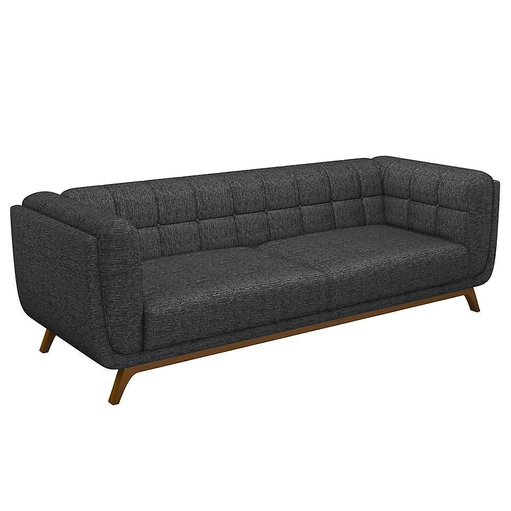 Sofá Rocket G45 3 Lugares 240cm Linho Chumbo para Sala de Estar Gran Belo