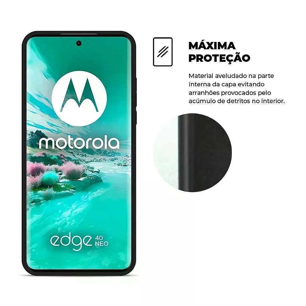 Kit Capa Silicon Veloz E Película Hydrogel Hd Para Motorola Moto Edge 40 Neo - Gshield