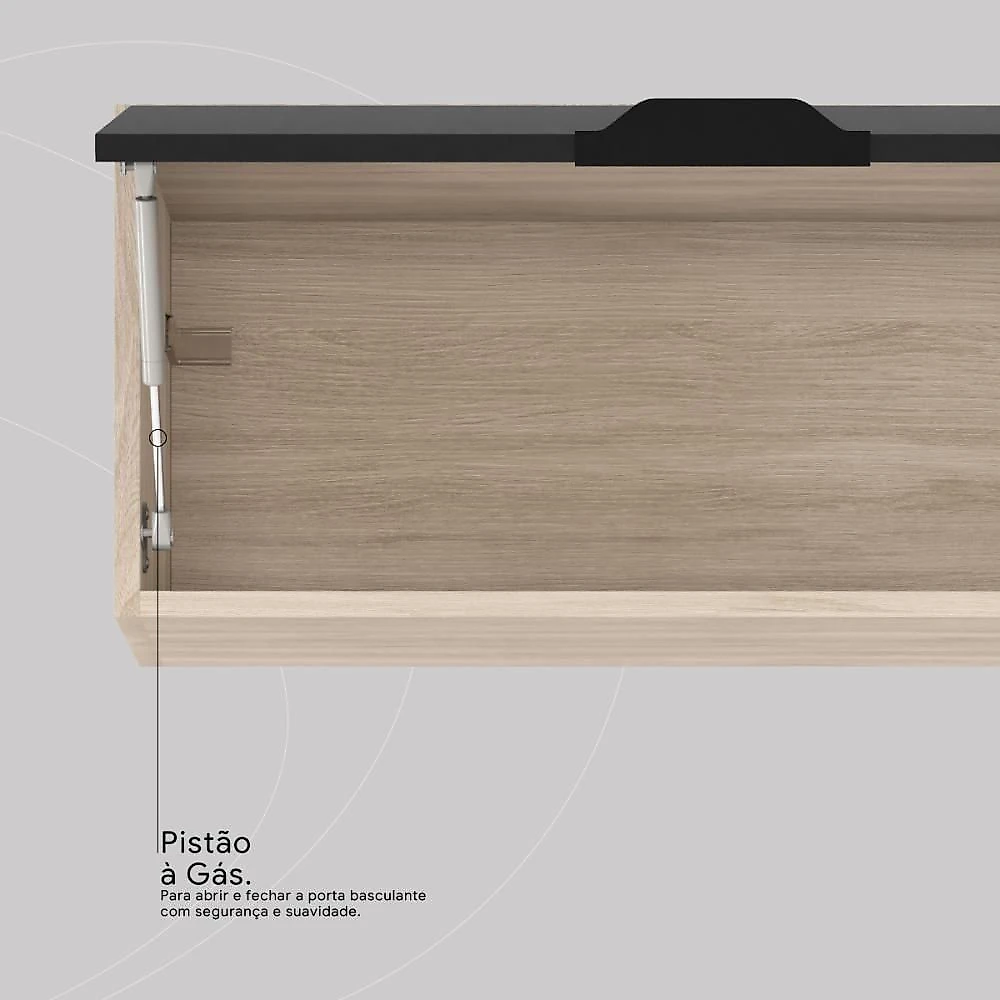 Cozinha Modulada Firenze 10 Portas 2 Gavetas Avena/grafito Demobile Avena/grafito