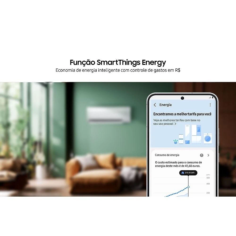 Ar-Condicionado Split Inverter 24000 BTUs Samsung WindFree AI Wi-Fi High Wall Só Frio AR60F24D1AWNAZ/AR60F24D1AWXAZ 220V