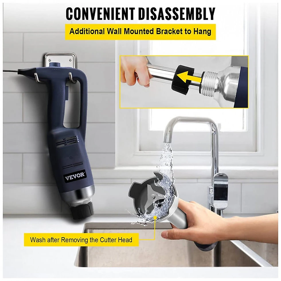 VEVOR Mixer Comercial Elétrico de Aço Inoxidável, 110V 350W, Azul