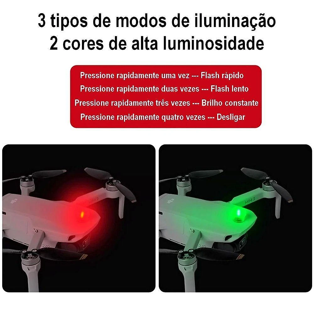 Kit Com 4 Luzes Led De Voo Noturno Para Drones