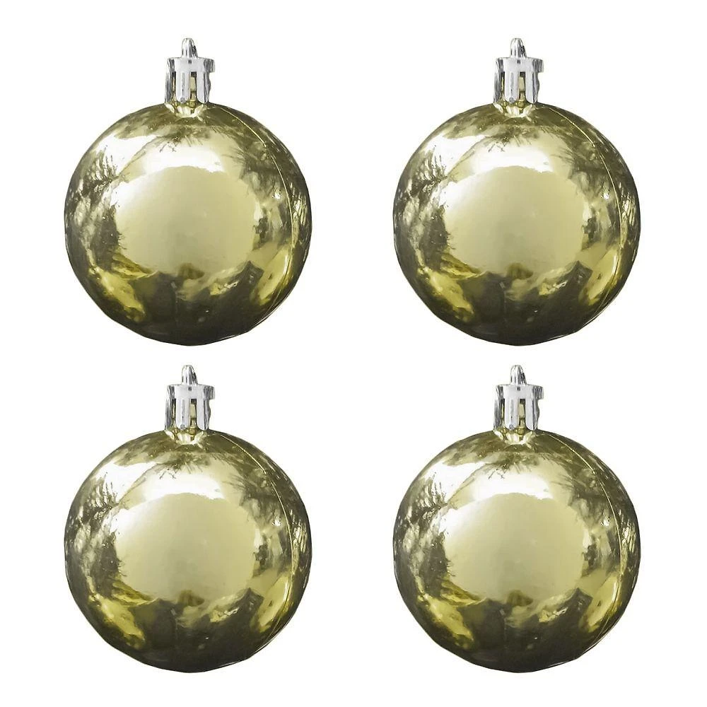 Bola De Natal Dourada Metalizada 5cm - 4 Unidades
